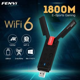 Wi Fi Finders FENVI WiFi 6 USB Adapter Dual Band AX1800 2 4G 5GHz Wireless 6E AXE3000 Dongle Network Card 3 0 Win7 10 11 231019