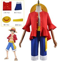 Cosplay Costume Country Monkey D. Luffy Boys/men Kimono Halloween Party Coat Pants Hat Cartoon Uniform Suitcosplay