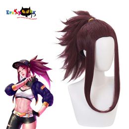 cosplay Eraspooky League of Legends LOL KDA Game Cosplay Akali Wig Women the Rogue Assassin Resistant Synthetic Haircosplay