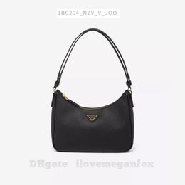 Women's Saffiano leather Mini Hobo Handbag Underarm Black item No. : 1BC204_NZV_V_JOO