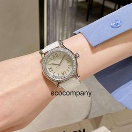 Luxury Diamond Brand Women Designer Watch Wristwatch Choprds Women's Thin Fashion Waterproof Leather Strap Quartz Movement Happy Sport 4 LZWO