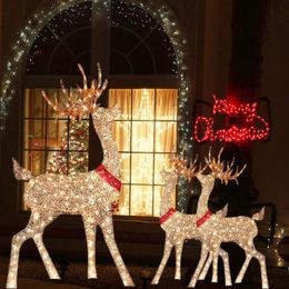 1pc Lighted Christmas Deer Sleigh Outdoor Yard Decor, Winter Decoration For Front Yards Outdoor Patio Lawn House Decor