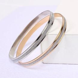 Bangle Matte Bangles Fashion Double Ring Bracelet Female Metal Bracelet Fashion Korean Jewelry Wholesale - A Single Price 231020