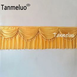 Table Skirt Gold Table Skirts with Swags and Tassels Pleated Tablecloth for Birthday Party Banquet Wedding Baby Shower Birthday Decorations 231019