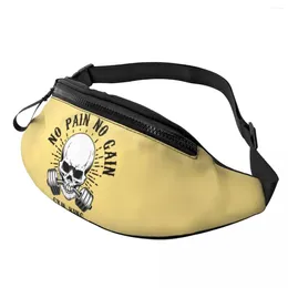 Waist Bags No Pain Gain Fanny Pack Men Women Fashion Bodybuilding Fitness Gym Crossbody Bag For Travel Cycling Phone Money Pouch