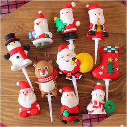 New Soft Santa Angel Doll Elk Snowman Christmas Tree Socks Cake Dessert Table Plug-In Decoration Children Dhou1