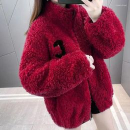 Women's Hoodies Coral Fleece Faux Lamb Coat For Women Winter Fashion Slimming Loose Casual Top