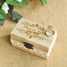 Custom Engraved Ring Box Wedding Ring Holder Box Personalized Wedding Ring Bearer Box C19021601283u