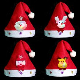 Christmas Hat Fashion For Kids And Adults Glow Christmas Hat Gift For Adults And Children LED Flash Santa Claus Decorations