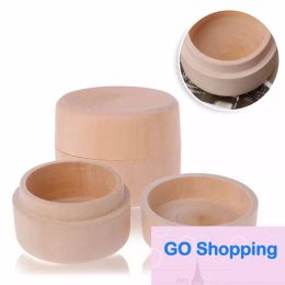 All-match 1pc Portable Vintage Round Natural Wooden Jewelry Storage Box Ring Earrings Container Storage Case New Arrival