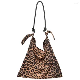 Evening Bags Oversized Female Fashion Leopard Fabric Soft Slouchy Sling Shoulder Bag Casual Textile Big Capacity Vacation Side Shopping