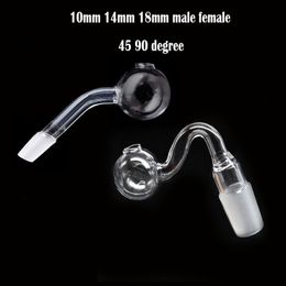 10pcs 45 90 degree XXL 30mm Big Bowl Glass Oil Burner Pipe with Hookahs 10mm 14MM 18MM Male female Thin Pyrex Water Pipes for Rigs Smoking Bongs