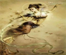 Chinese Dunhuang Kwanyin goddess Flying fairy Quality Handcrafts HD Print portrait Art Oil painting On canvas Multi size Frame Op7952550