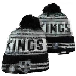 Men's Caps Hockey ball Hats KINGS Beanie All 32 Teams Knitted Cuffed Pom LOS ANGELES Beanies Striped Sideline Wool Warm USA College Sport Knit hats Cap For Women a0