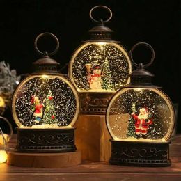 Christmas Decorations Christmas Decoration Wind Lamp LED Vintage Christmas Water Snow Globe ic Christmas Elements Decorations For Noel New Year YQ231020