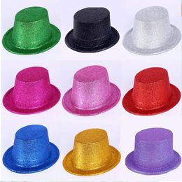 Party Hats Carnival Hat Powder Hat Magician Performances Hat 12pcs/lot mix color Party dance decoration 231020