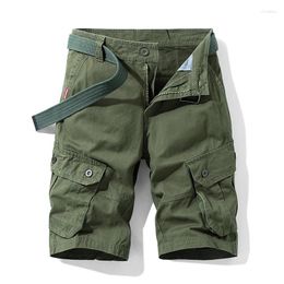 Men's Shorts Summer Mens Cargo Short Cotton Army Tactical Fashion Khaki Multi Pocket Casual Pants Loose Military Men No Belt