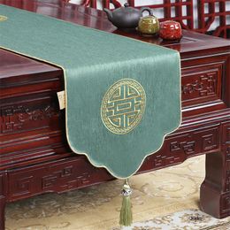 Table Runner Proud Rose Chinese Style Living Room Simple Tea Flag TV Cabinet Covering Cloth Wedding Decorations 231020