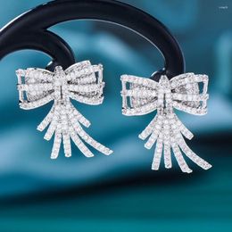 Dangle Earrings GODKI Lovely Bowknots For Women Wedding Cubic Zirconia Dubai Bridal Costume Jewelry 2023 Summer Party