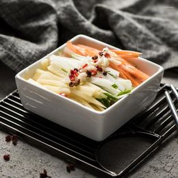 Plates Japanese Creative Pure White Square Ceramic Bowl Dish Dim Sum Small Sauce Mustard Pot Seasoning Side