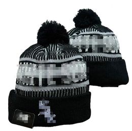 Men's Caps Baseball Hats White Sox Beanie All 32 Teams Knitted Cuffed Pom Chicago Beanies Striped Sideline Wool Warm USA College Sport Knit hats Cap For Women A0