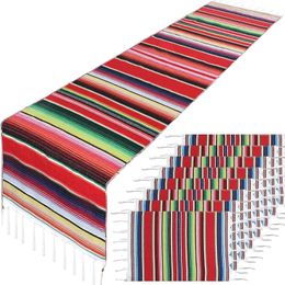 Table Runner 9pack Mexican Stripe Table Runner with Placemats Cotton Dining Table Decoration for Cinco de Mayo Mexican Fiesta Party Wedding 231019