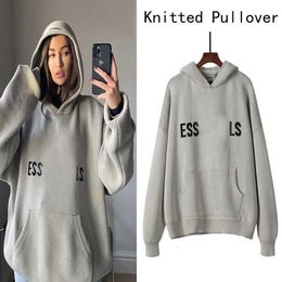 23ss Designer Essentialshirt Hoodie Sweater for Men and Women Casual Hooded Essentialhoodie Essent Knitted High Street Fashion Pull 5c0y