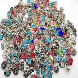 whole 50pcs lot Mix Many styles 12mm Rhinestone Snap Button Fit 12mm Snaps Chunk Fahion Ginger Snaps Jewelry2943