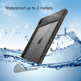 Crossbody IP68 Waterproof Transparent Tablet Case for iPad Air4 Air5 10.9'' Adjustable Lanyard Outdoor Sports Full Protective Clear Rugged Armor Dirtproof Shell