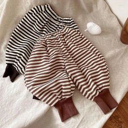 Trousers Boys And Girls Soft Striped Haren Pants Spring Autumn Children's Elastic Waist Casual Loose Fashion Baby