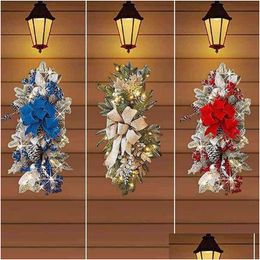 Christmas Decorations Christmas Decorations Led Wreath Prelit Stairway G Trim Cordless Stairs Decoration Lights Up Decor Home Holiday Dhbiv
