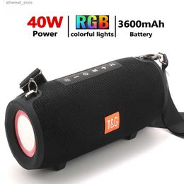 Cell Phone Speakers 40W TG322 T G Bluetooth Speaker RGB LED Light Waterproof Portable Speakers 3600MAH Subwoofer Boom Box Music Stereo Loudspeaker Q231021