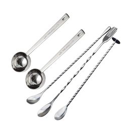 Coffee Scoops 2 Pcs Tablespoon Measuring Spoon Coffee Scoop 30Ml Metal 3 Pcs Stainless Steel Mixing Spoons Spiral Pattern Bar 231018