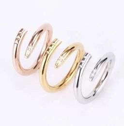 Titanium Steel Rose Gold Women's Love Ring Deluxe Zirconia Engagement Ring Men's Jewellery Gift Fashion Accessories Ribbon Box