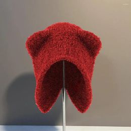 Berets Bear Ear Hat Stylish Knit For Women Warm Comfortable Cute Winter Protection Breathable