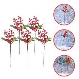 Party Decoration 5 Pcs Flower Decor Artificial Berries Winter Floral Arrangement Centrepiece Berry Holiday Home Seasonal Christmas