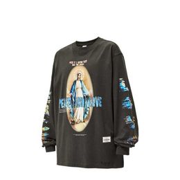 T-shirts Inf Men's Wear | Madonna of Religion Printed Long Sleeve T-shirt 2023 Autumn/winter New Fashion Brand Loose Top7klxM1KG