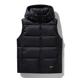 Men's Vests Men Black Gold Down Vest Jacket Winter Warm Waterproof Sleeveless Autumn Casual Windproof Thicken Waistcoat Brand Man 231020