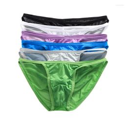 Underpants 6PCS Sexy Underwear Men Briefs Seamless Low Waist Breathable Male Panties Ice Silk Mesh Ropa Interior Hombre Slip Calzoncillos