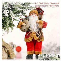 Noel Süslemeleri Noel Süslemeleri Noel Baba Doll Ev için Ev 2022 Süsler Xmas Navidad Hediyeleri Mutlu Yıllar 2023 T220 DHMU3