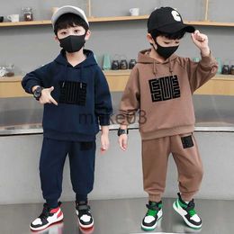 Clothing Sets Baby Girl Boy Clothes Set Autumn Winter Hooded Pullover Top and Pant Suit Children 2 Pieces Outfits Kids Tracksuit Loungewear J231020