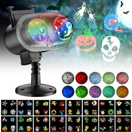 Other Event Party Supplies 2in1 Christmas Projector Lights Waterproof Outdoor Landscape Ocean Wave Colourful Lamp for Birthday Holiday 16 Slides 231019