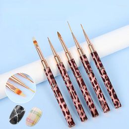 Nail Brushes Striping Drawing Painting Design Elongated Details Leopard Print Art Double Head Liner Brush