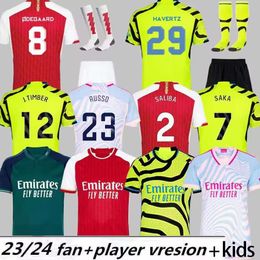 S-4XL G.JESUS soccer jerseys RICE SMITH ROWE SAKA Fans Player J.TIMBER MARTINELLI RUSSO 2023 2024 football shirt Men Kids ODEGAARD SAMBI FABIO VIEIRA SALIBA HAVERTZ