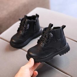 Boots Kids Leather 2023 Autumn Winter Children's Waterproof Non-slip Rubber Outsole Ankle Boys Girls Fashion Shoes
