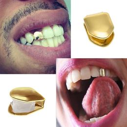 High Quality Mens Gold Silver Plated Teeth Dental Grillzs Single Tooth Fashion Hip Hop Jewelry230g