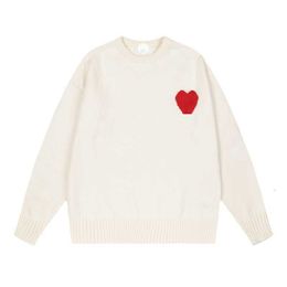 Men's Sweaters Designers Amisweater Hooded Sweater Amisshirt Embroidered a Heart Pattern Round Neck Jumper Couple Sweatshirts 2zhc