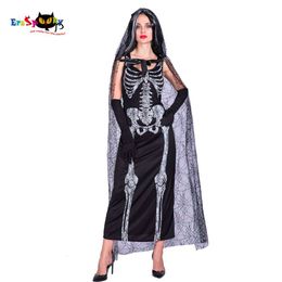 cosplay Eraspooky Sexy Women's Spider Web Skeleton Scary Ghost Cloak Halloween Costume for Adult Fancy Dresscosplay