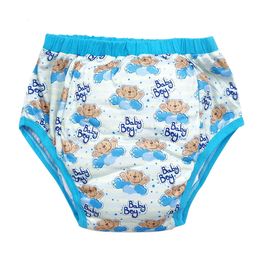 Adult Diapers Nappies Waterproof Cotton Adult Baby Training Pants Reusable Infant Shorts Underweaer Cloth Diapers Panties Bear printed Nappy For Adult 231020