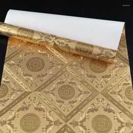 Wallpapers Chinese Classical Wallpaper Geometric Grid Gold And Silver Foil Waterproof KTV El Ceiling Background 3D